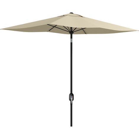 Parasol rectangulaire inclinable 2x3 m avec manivelle toile polyester imperméabilisée haute densité 180g/m² crème
