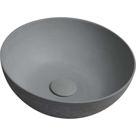 Sapho Formigo - Aufsatzwaschbecken Durchmesser 39 cm, ohne Überlauf, ohne Hahnloch, Mattgrau FG317 (1/5)