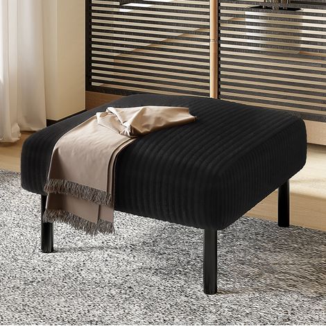 Sitzmöbel Hocker 56x51x39 cm mobil Cordstoff OKMYHOME (1/5)