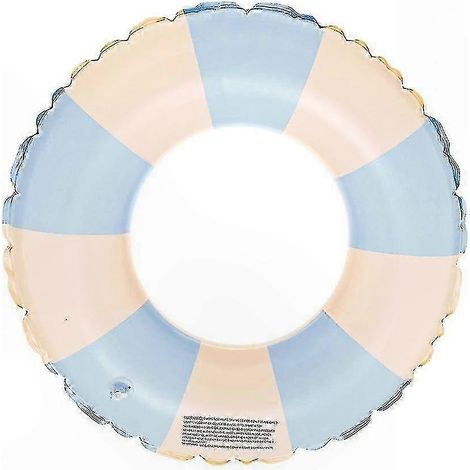 Bouée gonflable rayée classique pour enfants, idéale pour la plage et la piscine. Anneau flottant bleu 80. (1/4)