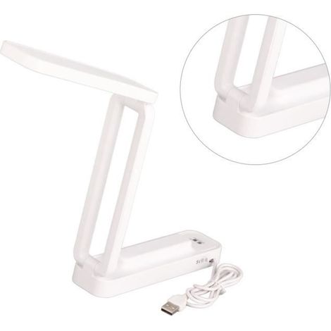 lampe de bureau rechargeable Lampe de bureau pliable et Portable, 3 deco poser 947 Fil blanc à brancher batterie