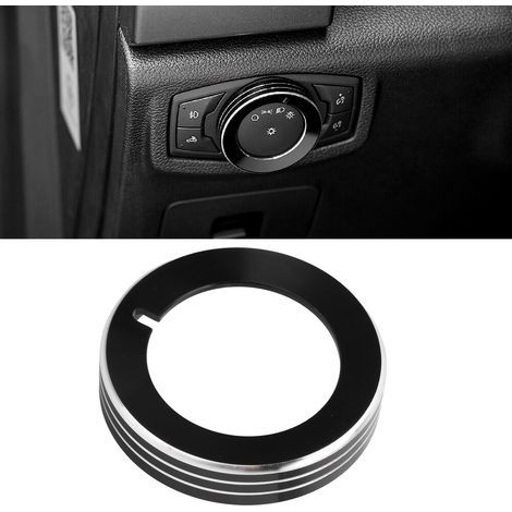 Enjoliveur et bague de bouton de phare compatibles avec Ford Mustang 2015-2020 (Noir) (1/5)