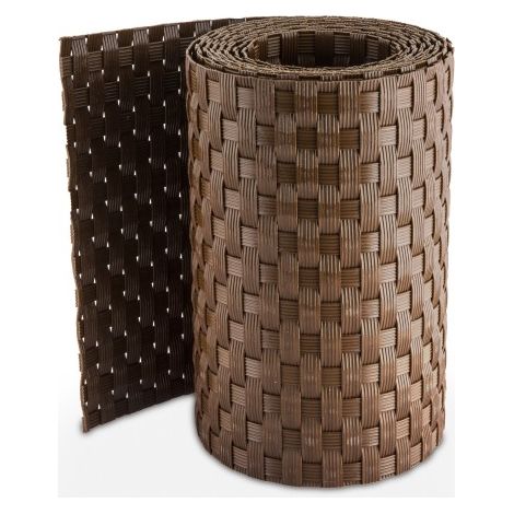 Striscia occultante RATTAN sintetico per schermatura recinzioni h 19 cm x 10 m MARRONE