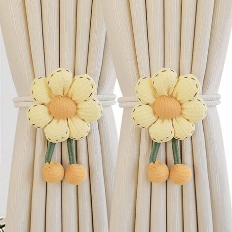 Clip decorative per marsupio con motivo a girasole per la cameretta dei bambini (2 pezzi, bianche)
