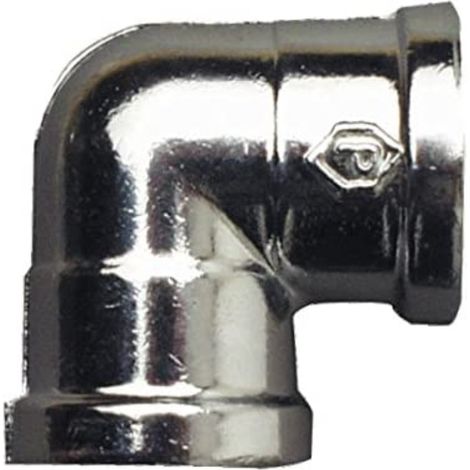 RACCORDO A GOMITO F3/8 CON FILETTATURAINTERNA - IN OTTONE CROMATO