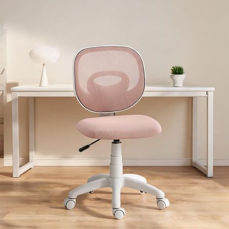 Chaise de bureau coloris rose en plastique 59,5 x 53 x 89 cm (1/5)