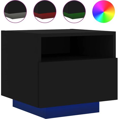 Maison Exclusive - Nachttisch mit LED-Leuchten Schwarz 40x39x37 c