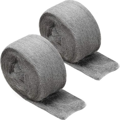 Wire Wool, Set of 2 Steel Wool 0000 Grade Wire Wool Cleaning Wire, Fine Wool Polishing Pads for Maintenance and Finishing of Wood Glass Metals Heavy Duty Pad (1/5)