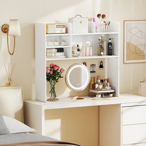 Étagère de Bureau Meuble de Rangement avec 6 Étagères Organisateur de Bureau à 3 Niveaux pour Ordinateur 94 x 24 x 85 cm Blanc (1/3)
