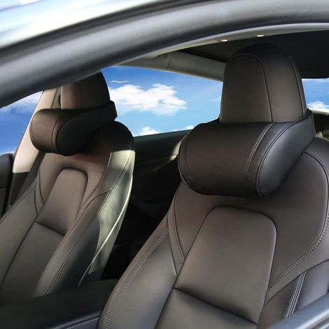 Coussins D'appui-tête de Voiture, Oreiller Cervical pour Siège Auto, Souple Coussin de Nuque Support Appui-tête en Mousse à Mémoire de Forme Coussin Conducteur, 2 Pièces, Noir (1/5)