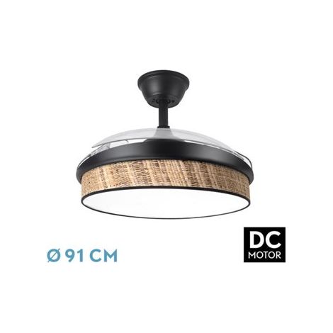 Ventilatore DC Moda 72 W nero/canna scura 91 cm 7200 lm 3CCT telecomando (1/2)