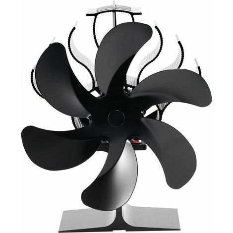 Heat Powered Stove Fan, 6 Blades Fireplace Fan, Stove Fan for Fireplace, for Wood/Log Burner or Fireplace