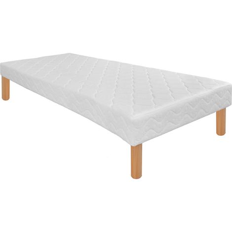 Sommier tapissier 90x190 cm – Structure en bois massif – Suspension ressorts biconiques – Hauteur 17 cm – Garnissage en feutre