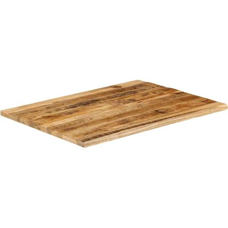 Maison Exclusive - Piano Tavolo 100x80x3,8 Bordi Vivi Legno Massello Mango Grezzo (1/5)