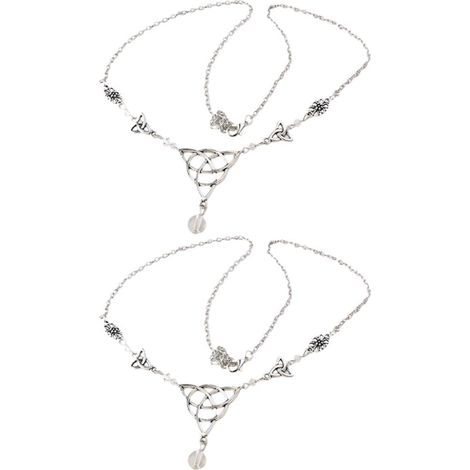 Gothic Wedding Headband in Silver Alloy with Sparkling Beads, Adjustable Size, 2 Pieces, Delicate Hair Accessory for Everyday Wear (1/5)