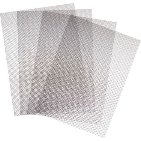 Grillage Fine Maille Inox Anti-Rongeur et Insectes, Tissu Treillis Métallique 304, 1mm Maille, 300 x 210mm, 4 Pièces