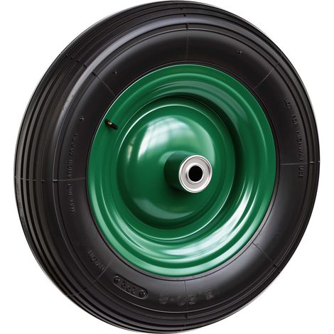 Wiltec Rad 3.50-8 370-380 x 80-100 mm 120 kg, Schubkarren Komplettrad mit Metallfelge, Winkelventil, Luftreifen für Sackkarre, Bollerwagen u.a .
