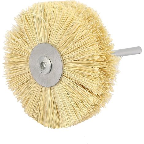 6mm Schaft 80mm Dia Fibre Wheel Brush Holzbearbeitung Schleifen Polierwerkzeug (1/3)