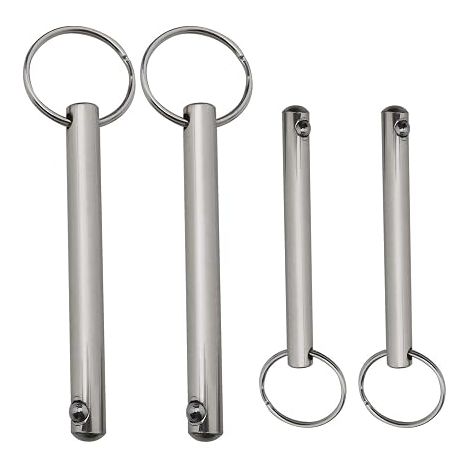 4pcs Goupilles à Dégagement Rapide avec Anneau de Cercle d'extrémité à Boule à Ressort en Acier Carbone Nickelé Bimini Top Pin (1/5)