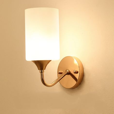Aplique de pared LED blanco moderno, ideal para pasillos y escaleras, luz tricolor, color dorado. (1/5)