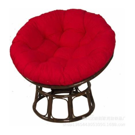 Coussin de chaise rond Papasan, coussin de jardin, coussin de fauteuil en rotin, coussin de fauteuil suspendu, coussin de fauteuil amovible intérieur et extérieur (4040cm rouge) (1/4)
