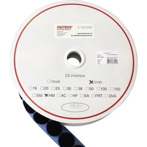FASTECH® Pastille ronde auto-agrippante hotmelt à coller partie velours (Ø) 20 mm noir 5 m