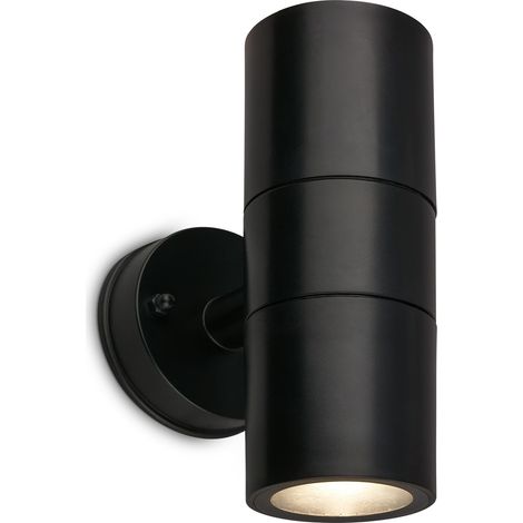 Applique murale extérieure IP54, protection contre les projections d'eau et la poussière, douille GU10, max. 7W, Lampe extérieure, Éclairage extérieur, 16x7,5x11 cm, Noir (1/5)