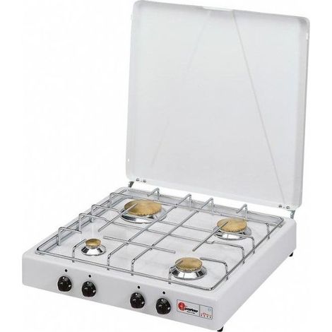 CFParker Fornello a Gas 4 Fuochi Gpl / Metano con Valvola di Sicurezza mod. 542S - Fonte di alimentazione: Gpl