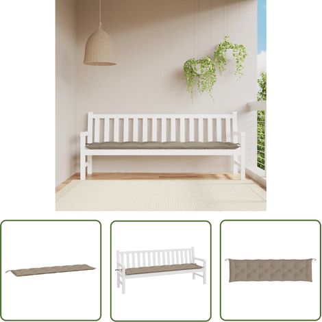 Gartenbank-Auflage Taupe 200x50x7 cm Oxford-Gewebe vidaXL795166