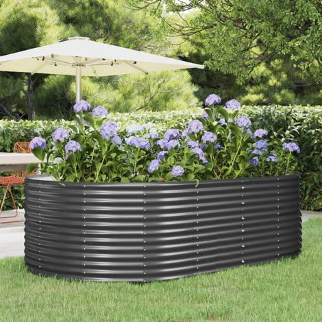 Jardinière de jardin - Balconnière à fleurs Anthracite 212x140x68 cm Acier enduit de poudre BV662787 - BonneVie (1/5)