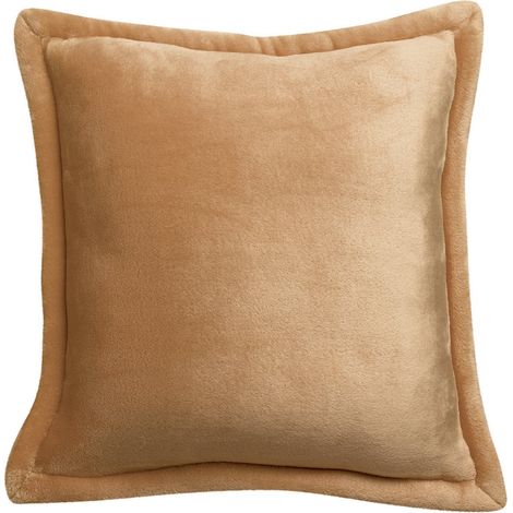 Coussin Décoratif Doux en Microfibre pour Canapé et Salon, Coloris Ocre, 50 x 50 cm - PANGIVO (1/3)