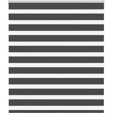 Doppelrollo Schwarz 135x150 cm Stoffbreite 130,9 cm Polyester