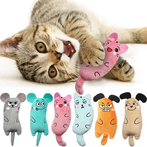 6Pcs à l'herbe à Chat, Chat,5.5x16cm， Chat Herbe à Chat, en Peluche Catnip,Coussin Herbe à Chat pour Chat, pour Chats (1/5)