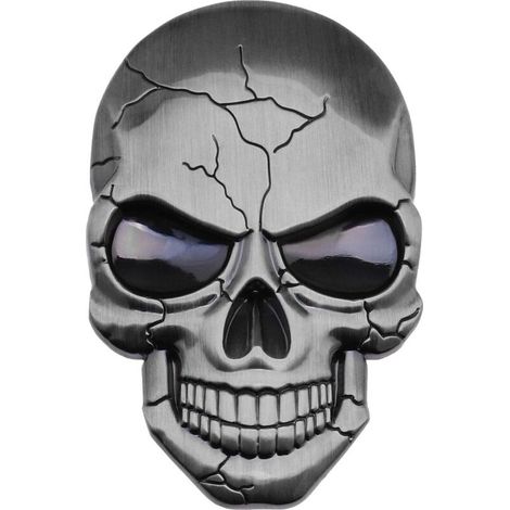 Autocollant de Voiture 3D Métal Decal Crâne Punisher Étanche Décoration Logo Crâne Emblème Badge Decal pour Voiture Camion Moto Réfrigérateur Ordinateur Porte Argent