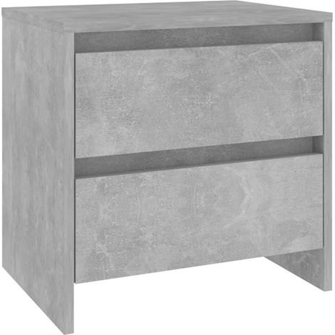 Maison Exclusive - Mesita de noche madera ingeniería gris hormigó (1/5)