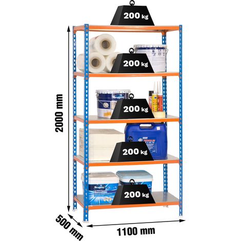 simonrack Fotentz Regal blau orange galvanisiertes Metall