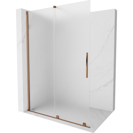 Mexen Velar Duschwand schwenkbar Walk-in 150 x 200 cm, satinierte 8 mm, roségold - 871-150-000-33-60 (1/5)