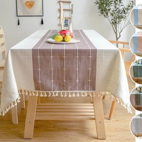 Simple toile de table japonais classique de petite grille violet (1/5)