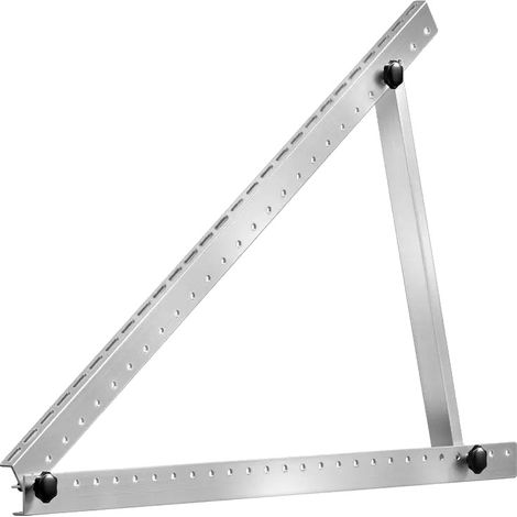 Soporte para panel solar, inclinación ajustable, aluminio ligero, color plata. (1/2)