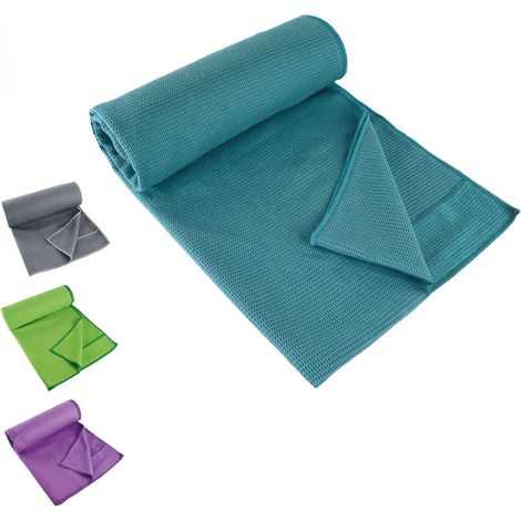 Serviette de yoga 63 x 180 cm antidérapante - Bleu - Vivezen
