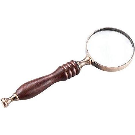Handheld Magnifier, Antique Handle Magnifier 10X Reading Magnifying Glass Loupe Magnifier for Reading Book, Inspection, Coins, Insects, Rocks, Map, Crossword Puzzle (1/5)