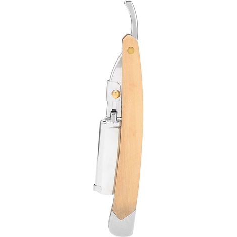 Rasoir manuel portable en acier inoxydable pour barbe - Tondeuse à barbe droite pour hommes (sans lame) (1/5)