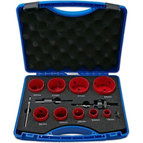 Coffret de 12 scies cloches bi-métal – Diamètres 19 à 64 mm – Pour acier, aluminium, PVC – Coupe nette et durable (1/4)