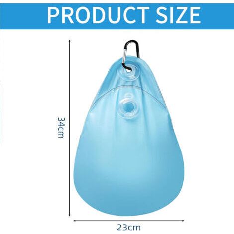 NALOOKAMIC  Lot de 6 sacs à eau pour bâche de piscine avec crochets, Sacs D'Eau Lourds pour Couverture de Piscine, en PVC, anti-fuite, sac à suspendre, à remplir, poids pour bâche de piscine d'hiver (1/4)