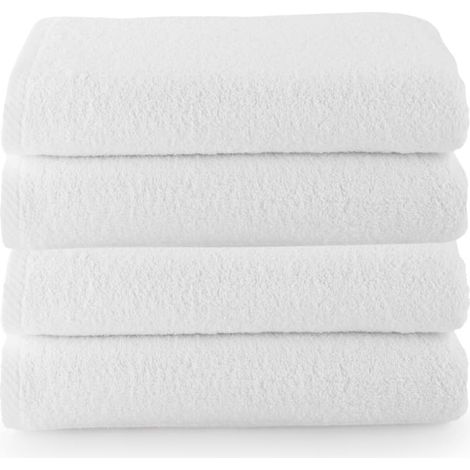 Lot de 4 Serviette de Bain Grande Taille 100% Coton Drap de Douche 70 x 140cm 400g Douces, Absorbantes et Résistantes Ensemble Idéal pour Une Salle de Bain Moderne (1/5)