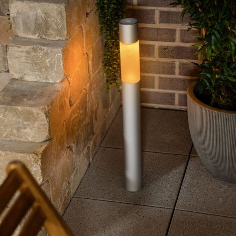 esotec Solar ALU-Standleuchte Pole Light bernsteinfarbene LED H=70cm Akku 103305