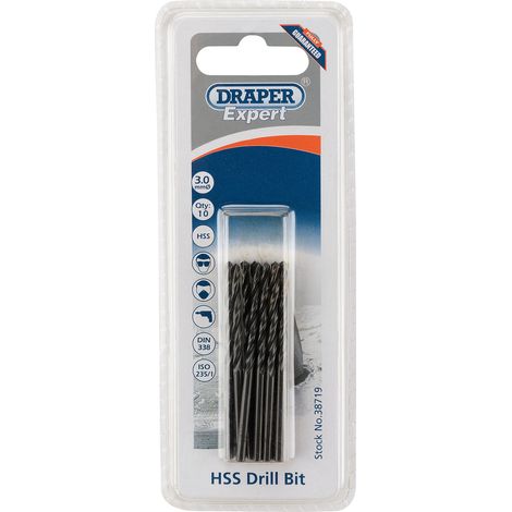 Draper Expert 3.0mm HSS Drills Card Of 10 (38719) (1/5)