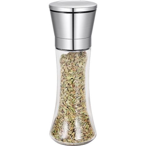 2 Pièces Ensemble de Moulins à Sel et Poivre en Acier Inoxydable, Poivre en Céramique de Qualité Supérieure avec Grosseur Réglable Moulin a Sel Poivrier Manuel pour la maison ou la cuisine, 200 (1/5)
