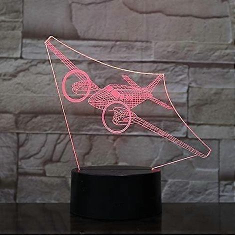 3D-LED-Flugzeug-Nachtlicht, dimmbares Nachtlicht mit 16 Farben und intelligenter Touch-Fernbedienung, ideales Weihnachts- und Geburtstagsgeschenk für Jungen und Kinder (1/5)