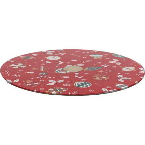 HOME DECO FACTORY, KA0394, Elegante Piatto Girevole Natalizio per Servizio in Tavola, Pratico e Resistente, Ideale per Feste e Cene, Facile da Pulire, Misura: 30 cm, Colore: Bianco/Rosso (1/3)